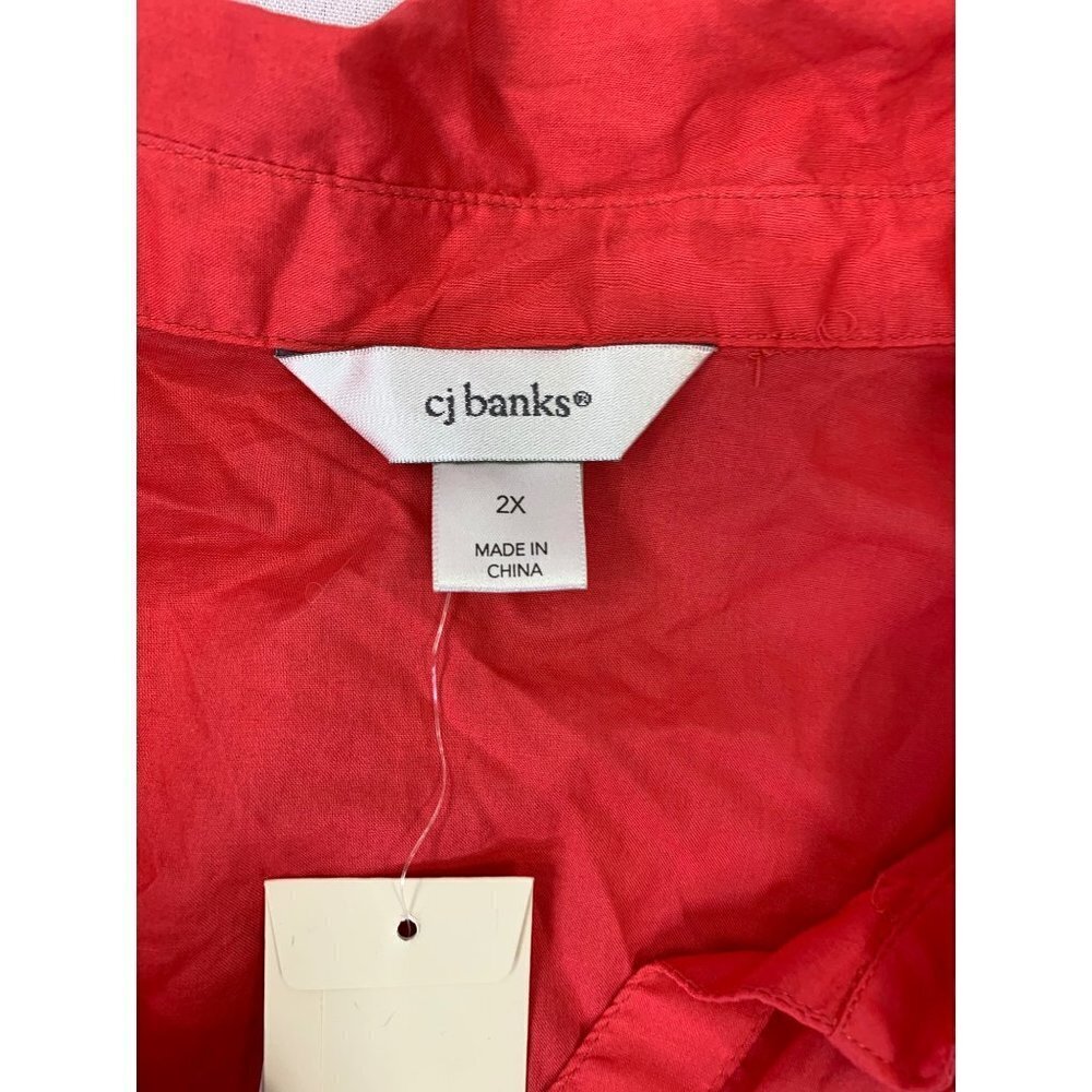 C.J. Banks Women's Coral Buttoned Down Blouse - Picture 3 of 5